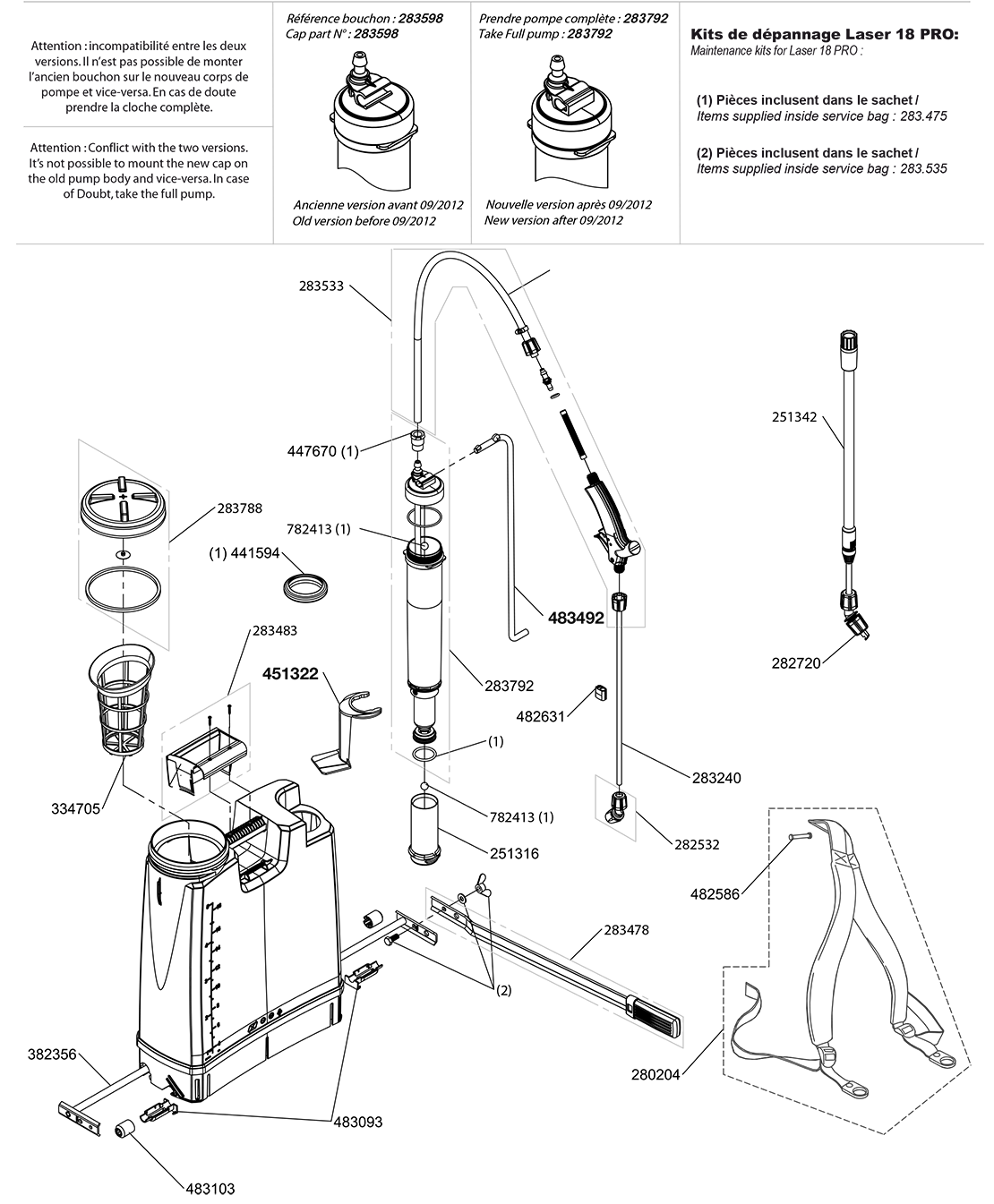 Pièces LASER 18 PRO (Ref. 102136)